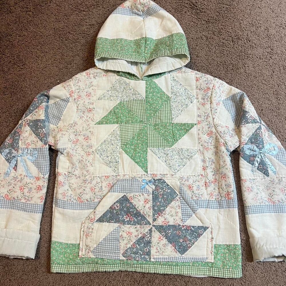 Handmade Quilted Hoodie Patchwork